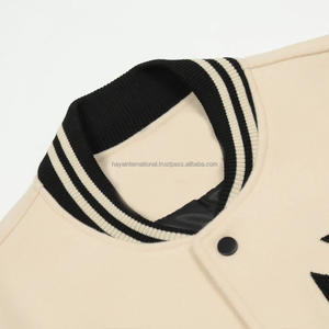 Fabricant de vêtements de rue, vente en gros, patch en chenille brodé personnalisé, ours, taille plus, veste universitaire pour homme, hiver, toile, style vintage - Product Image 5