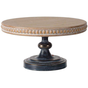 Base para Pastel de Madera de Diseño con Base de Color Natural y Patas de Color Negro para Servir Pasteles y Cupcakes en Fiestas - Product Image 1