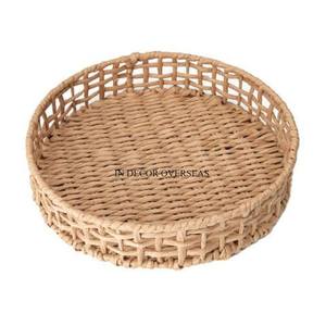 Centre de table en rotin de haute qualité, pièce maîtresse de table de luxe, plateau personnalisé avec poignées à un prix impressionnant, design unique et élégant - Product Image 4