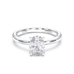 Anillo de compromiso solitario con diamante moissanita de corte ovalado de 1.40 quilates E-F/VVS VS, engastado en plata de ley para mujer - Product Image 6
