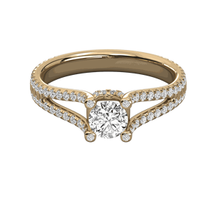 Anillo Solitario con Diamante Redondo de Dos Puntas - Product Image 4