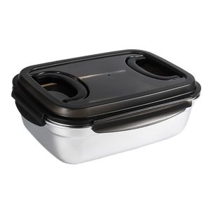Contenedor de almacenamiento de alimentos de acero inoxidable con asa calefactable, caja sellada al vacío de mantenimiento fresco para uso en refrigerador y congelador - Product Image 1