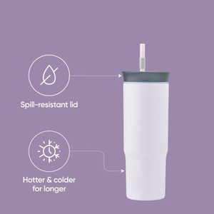 24oz Stainless Steel Vacuum Insulated Tumbler with <b>Straw</b> Leakproof <b>Lid</b> Slim Travel Coffee <b>Cup</b> - Product Image 5