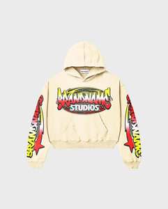 Diseño de logotipo personalizado Impreso Conjuntos de dos piezas personalizados para hombres Sun Fad Sudadera con capucha y pantalones Conjuntos de chándal para hombres - Product Image 6