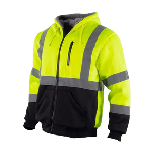 Service OEM personnalisé Veste de sécurité en toile d'hiver pour homme Respirante Coupe-vent Couleur unie Caractéristiques réfléchissantes Logo avant Nouveauté - Product Image 2