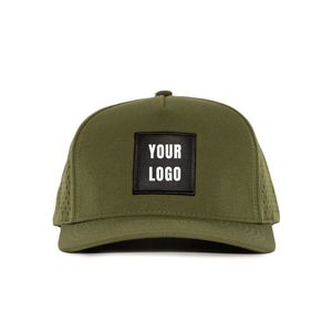 Gorra de Golf de 5 Paneles con Logotipo Personalizado en la Parte Delantera, Etiqueta Tejida Interna, Orificios Cortados con Láser, Impermeable, Ajustable - Product Image 3