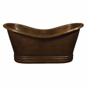 Baignoire autoportante en cuivre Design martelé jambes de créateur parfaites pour les expériences de trempage luxueuses Décor de bain élégant - Product Image 5