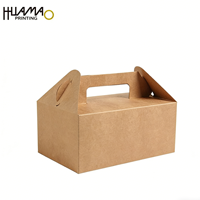 Boîte à gâteau en papier kraft personnalisée avec poignée et fenêtre, emballage alimentaire portable de qualité alimentaire pour gâteaux et pâtisseries