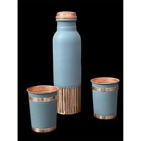 Vente en gros de bouteilles d'eau en cuivre classiques pour adultes, ensemble cadeau, logo personnalisé, emballage en boîte intelligente, 100% certifié écologique, export