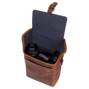 Étui design en cuir de chameau véritable pour appareil photo monogramme personnalisé sac fait main cadeau d'anniversaire LCG-0049 - Product Image 5