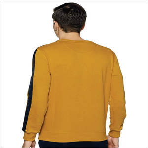 เสื้อสเวตเตอร์คอกลมสำหรับผู้ชายผ้าถักสีล้วนมีฮู้ดและเสื้อกันหนาวผ้าย้อมสีล้วนสำหรับ3D งานปักลาย - Product Image 2