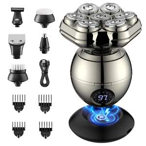 Rasoir électrique rechargeable USB pour hommes, tondeuse pour crâne chauve avec écran LED, utilisation humide/sèche/étanche (IPX7), rasoir rotatif lavable - Product Image 2