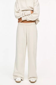 Femmes coton éponge polaire Boxy Fit sweat à capuche bas survêtement motif solide ourlet effiloché ceinture hiver saison avant Logo - Product Image 4