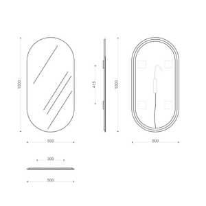 Specchio da Bagno Ovale 50X100 Retroilluminato a LED Reversibile Koricini, Design Italiano - Product Image 4