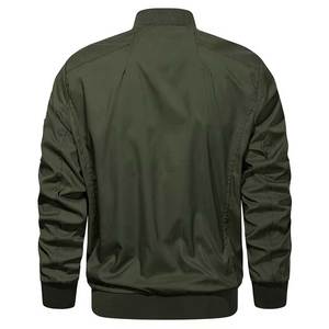 Casual High Street Embroidered Logo Patches Bomber <b>Jacket</b> Men Casual Ribbed Collar <b>Light</b> Windproof Bomber <b>Jacket</b> - Product Image 2