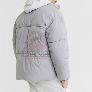 New Design <b>Top</b> Selling Premium Quality Men <b>Bubble</b> Jacket Solid Color Streetwear Lightweight Men Winter Jacket - Product Image 3