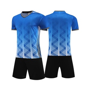 Ensemble de maillot de football à manches courtes pour hommes, uniforme de football pour adultes, maillot de football bleu pour garçon, nom personnalisé, numéro DIY - Product Image 3