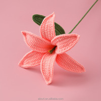 Großhandel künstliche Häkel blume handgemachte Häkel lilie für Blumenstrauß