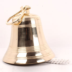 Cloche de bateau nautique en laiton faite à la main de vente chaude cloche en laiton suspendue sur mesure avec cloche en laiton de polissage doré brillant - Product Image 3