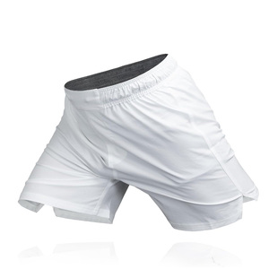 Pantalones cortos de boxeo de primera calidad para hombre con bordado personalizado y logotipo personal de tela satinada y Cintura elástica ancha - Product Image 1