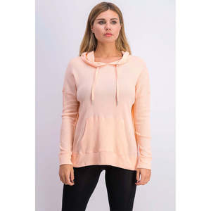 Calvin Klein Women's Performance High-Low <b>Orange</b> <b>Hoodie</b> Breathable Silk Sweatshirt Embroidered Zipper Design Hooded Medium Size - Product Image 1