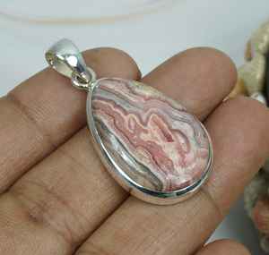 Exclusif Argent Sterling 925 Naturel Rose Rhodochrosite Gemstone Spinner Pendentif Lunette Réglage Tendance Fine Jewelry pour - Product Image 4