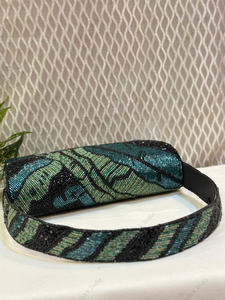 beaded abstract leaf pattern <b>handbag</b> Indian fully handcrafted luxury handmade clutch purse <b>for</b> women evening party <b>handbag</b> - Product Image 6