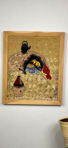 Tapiz de Pared Rectangular Hecho a Mano con Punto de Cruz de Lana Ligera, Decoración para el Hogar con Diseño de Tetera y Pájaro con Temática de Amor - Product Image 3