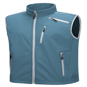 Gilet Softshell Unisexe Coupe-Vent Doublé Polaire Multi-Poches Sans Manches avec Col Montant et Logo Frontal Anti-UV Respirant - Product Image 1
