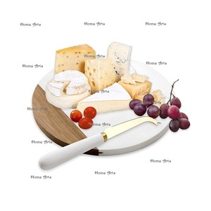 Planche à découper à fromage en bois faite à la main dernière conception planche à fromage de forme ronde du fabricant dans les arts à la maison - Product Image 4