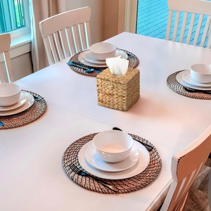 กล่องใส่กระดาษทิชชูทรงสี่เหลี่ยม ฝาปิดแบบทอ ทำด้วยมือ กล่องเก็บของ เป็นมิตรกับสิ่งแวดล้อม ของตกแต่งบ้านจากธรรมชาติ ขายส่งจากเวียดนาม - Product Image 6