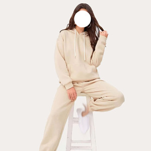 ชุดวอร์มผ้าฝ้ายมีฮู้ดสำหรับผู้หญิงชุดวอร์มผ้าฝ้ายลำลองแบบกำหนดเองชุดวอร์มแบบมีฮู้ดชุดวอร์มกางเกงวอร์มมีฮู้ดสำหรับใส่วิ่ง - Product Image 2