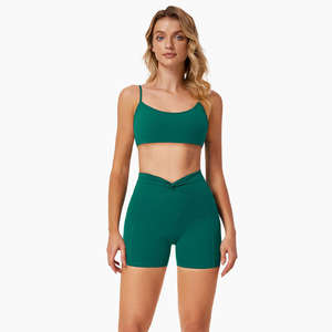 Ensemble de sport 2 pièces pour femme en Spandex/Nylon, à maintien élevé, respirant, antibactérien, séchage rapide et écologique, avec soutien-gorge de fitness pour la gym, vente en gros - Product Image 4