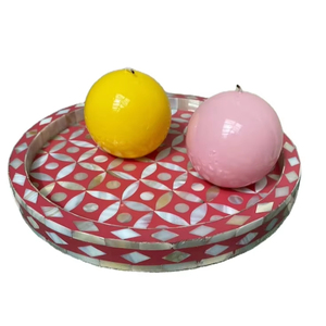 Plateau en bois incrusté de vadrouille au design unique de qualité supérieure Vaisselle décorative artisanale pour le salon, la salle à manger et les espaces d'accueil - Product Image 1