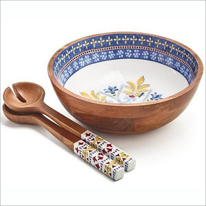 Bol en bois de couleur naturelle le plus unique entièrement décoré avec des utilisations multi-types pour la cuisine à domicile et les fêtes à bas prix - Product Image 6