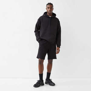 High Quality Heavyweight <b>Fleece</b> Hoodie and <b>Shorts</b> Set for <b>Men</b> Custom Logo for Summer-Wholesale Blank - Product Image 2