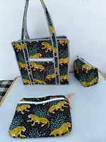 Ensemble de sacs fourre-tout tendance en tissu de coton de couleur unie pour le printemps et l'été, avec pochette pour Macbook et sacs pour ordinateur portable à fermeture éclair