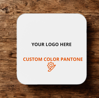 Sous-verres carrés en cuir italien avec logo Pantone personnalisé, impression numérique, tapis contemporains durables de qualité supérieure pour événements hôteliers
