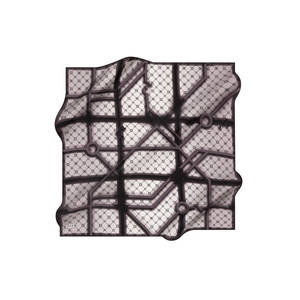 Vintage Designer Logo Scarf-Black Silk Square Digital Print - Product Image 1