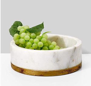 Plat de service en marbre blanc poli pour les occasions formelles Grand bol en marbre Bol en marbre pour les fêtes - Product Image 3