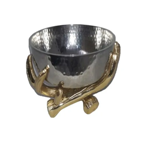 Bol à fruits en acier avec support en laiton pour la décoration de table de la maison et du salon bol à fruits en savon en marbre avec produit en vente - Product Image 1