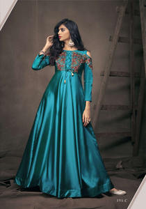 El último vestido Anarkali DE TRABAJO bordado de seda Georgette de diseñador por Fab Zone - Product Image 2