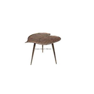 Support en métal pour table avec dessus en bois de forme ronde Table basse design artisanale pour hôtel et restaurant à la maison - Product Image 6