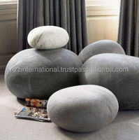 Nouveaux poufs tricotés à la main personnalisés Sélection de poufs et chaises uniques pour pouf en tissu de salon