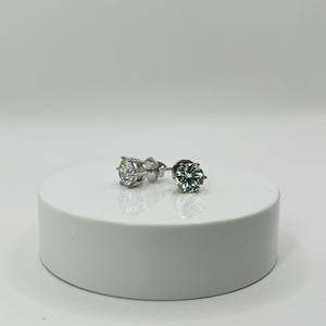 Pendientes de Diamantes de Laboratorio con Corte Brillante de 4.00 Quilates, Pureza VS1, Certificados por GIA, Oro Blanco de 9K, Minimalistas, Unisex, para Boda y Compromiso - Product Image 4