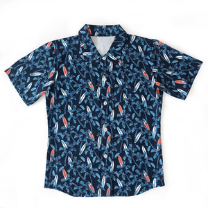 Chemises hawaïennes professionnelles personnalisées 100% polyester chemises hawaïennes d'été respirantes ensemble assorti à la mode chemise de plage OEM - Product Image 5