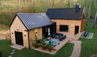 Maisons en bois à ossature boisée de style scandinave moderne - Villas et styles de maisons de type grange, couleur naturelle, garantie de plus de 5 ans