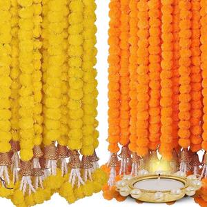 พวงมาลัยสายดอกดาวเรืองอินเดียการตกแต่ง haldi mehendi การตกแต่งงานแต่งงานแขวนฉากหลังเทศกาลตกแต่งฉากหลัง - Product Image 2