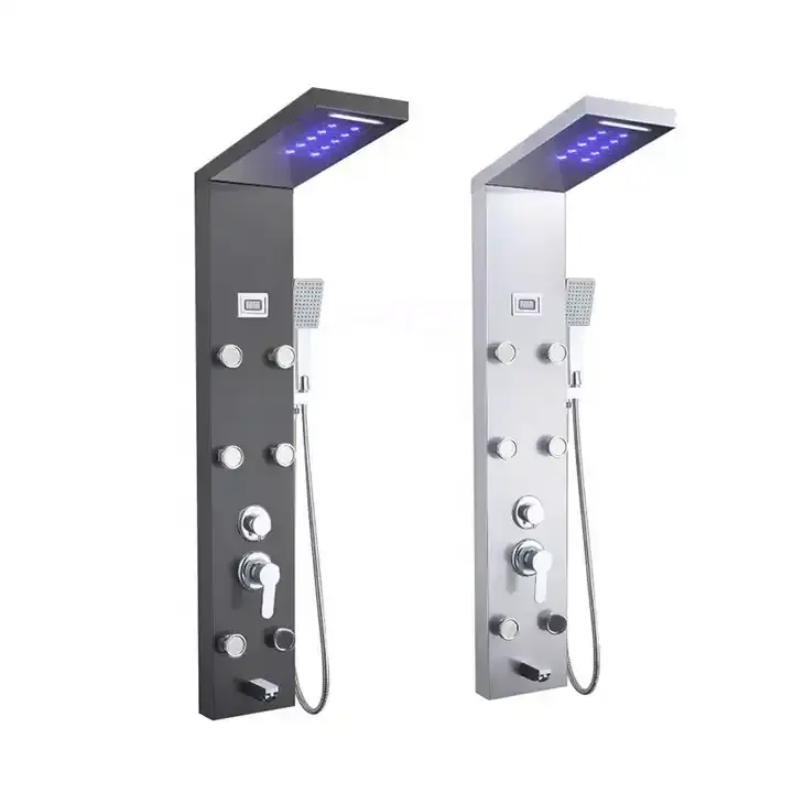 2023 Hot Sale Kangrun Smart Display Wasser temperatur hochwertige LED-Licht Wasserfall Bad Dusch paneel