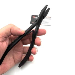 Pince à extensions de cheveux multifonctionnelle en acier inoxydable avec impression de logo personnalisée, microbilles noires, options OEM disponibles - Product Image 6